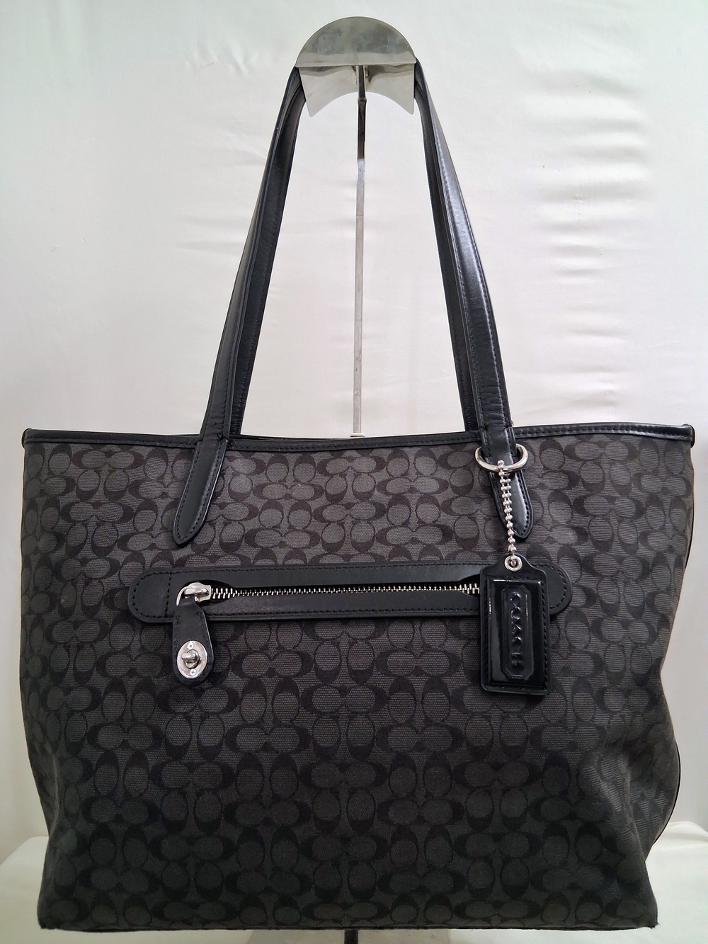 Coach Signature Print Black Tote Bag